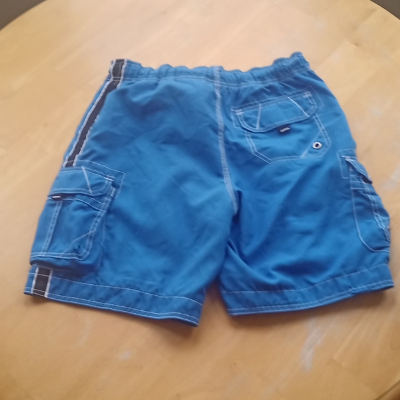 Medium Ocean Pacific black stripe blue swim trunks - Picture 8 of 12